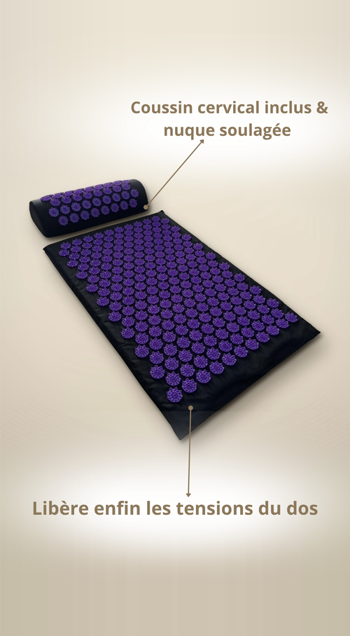 Tapis d'Acupression ZenMat + Coussin Cervical | Guide PDF Offert